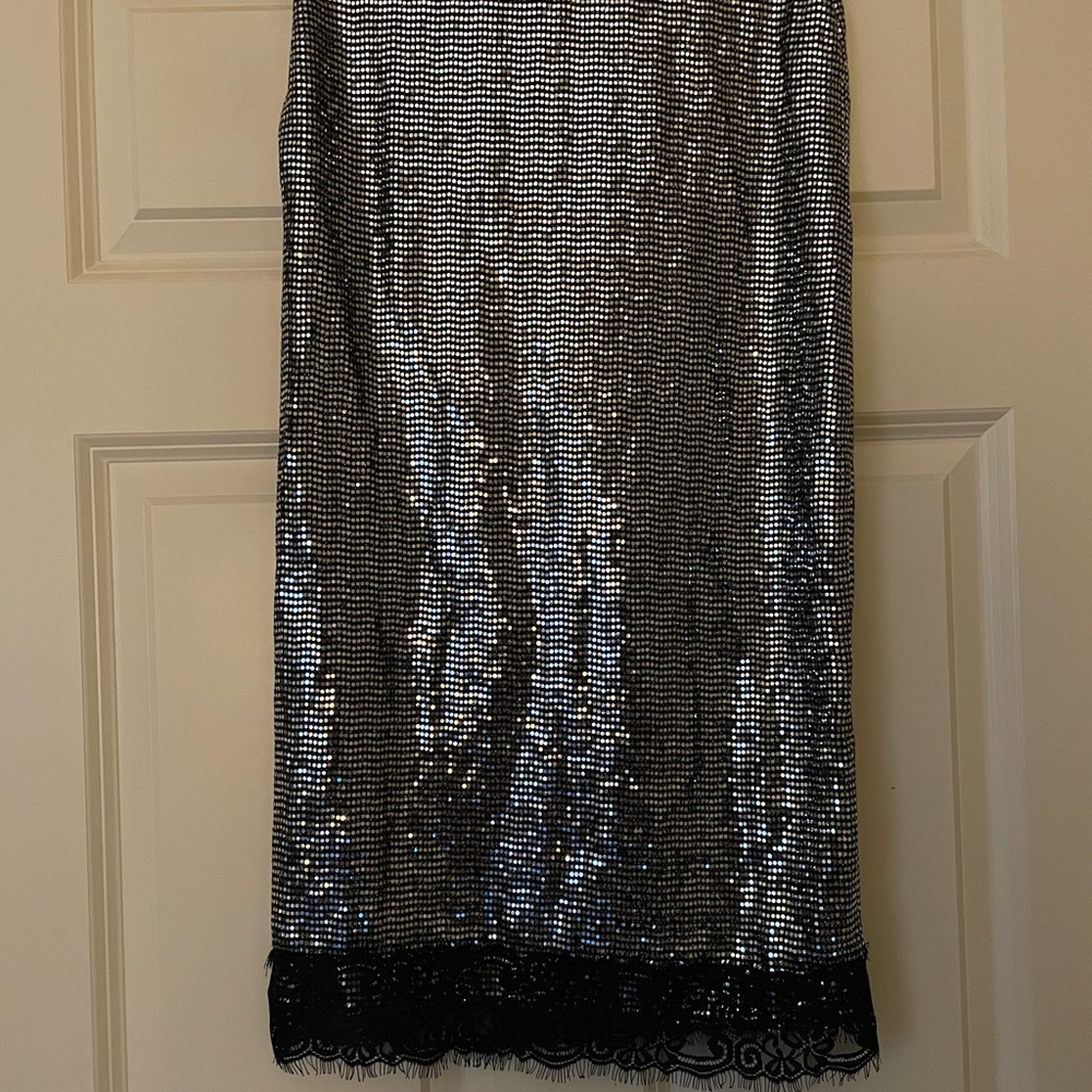 Silver S New Lace Trim Sequin Pencil Ref 2298/459